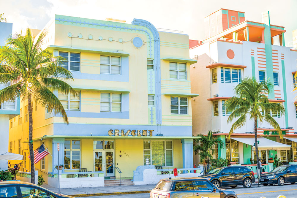 The Crescent Resort is a charming Art Deco building on Ocean Drive, known for its elegant curves, pastel colors, and tropical landscaping. Built in 1938, it has been lovingly restored and is now a boutique hotel that captures the glamour and sophistication of South Beach's golden era.]]>