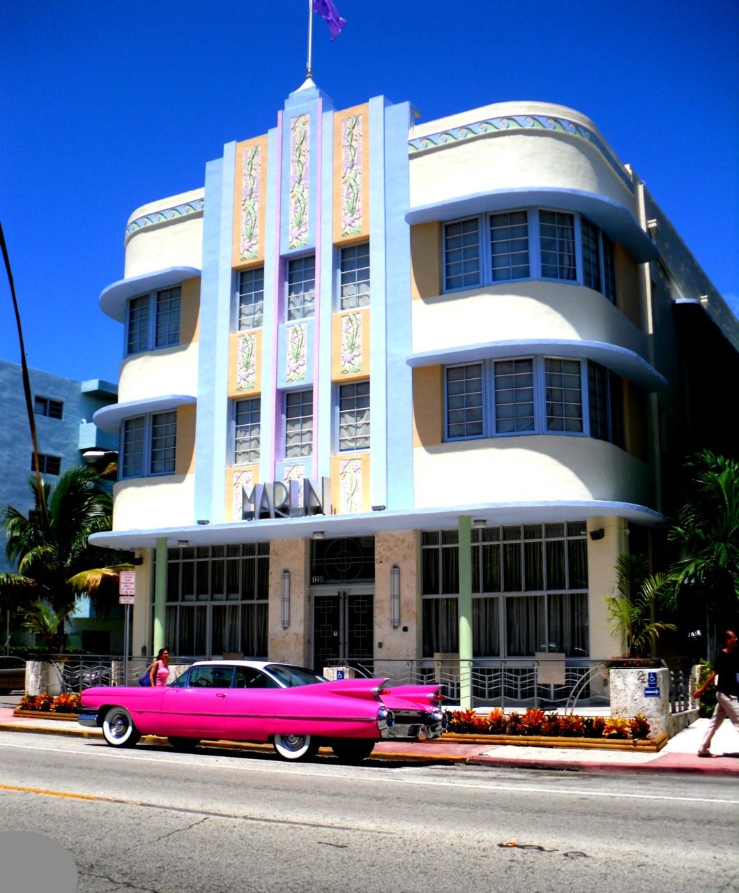The Marlin Hotel is a boutique Art Deco gem located on Collins Avenue, known for its sleek lines, bold colors, and decorative details. Built in 1939, it has been beautifully restored and is now a luxury hotel that combines vintage charm with modern amenities.]]>