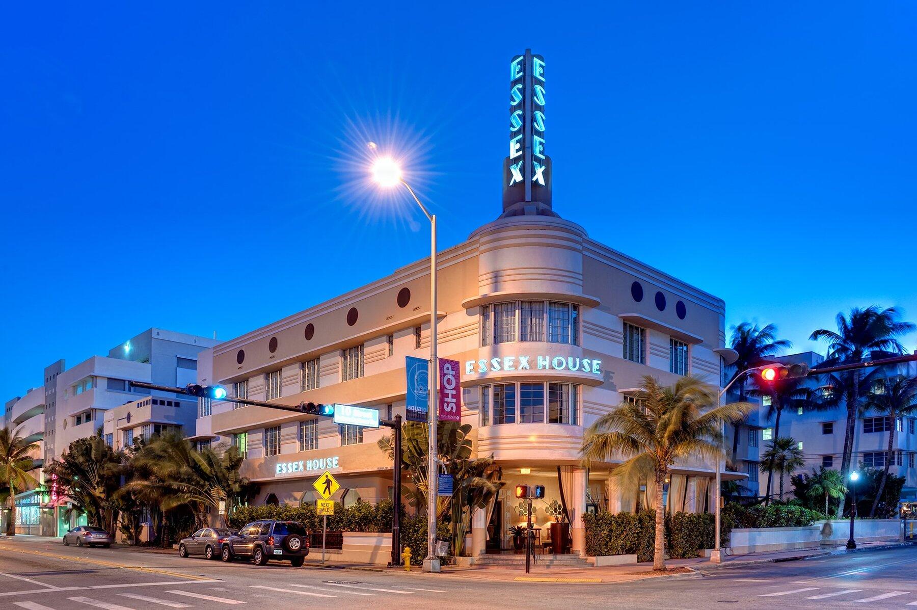 The Essex House is a charming Art Deco building on Collins Avenue, known for its elegant curves, pastel colors, and decorative motifs. Built in 1938, it has been beautifully restored and is now a boutique hotel that offers a peaceful retreat in the heart of South Beach.]]>