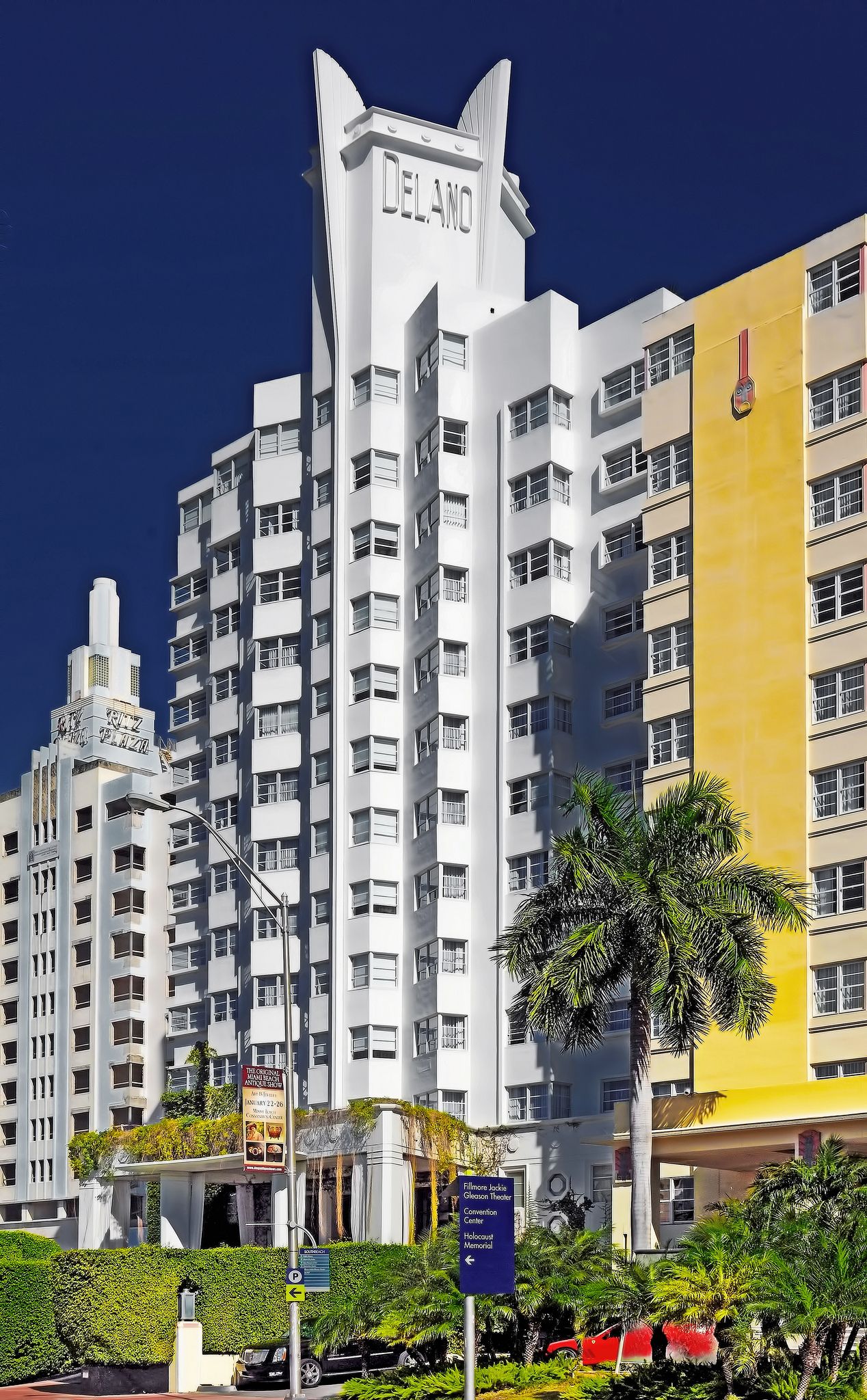 The Delano Hotel is a legendary Art Deco landmark on Collins Avenue, known for its iconic white facade, sleek lines, and minimalist design. Built in 1947, it has been beautifully restored and is now a luxury hotel that epitomizes modern luxury and sophistication.]]>