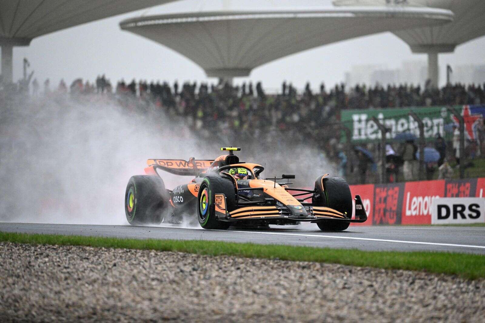 formula one: 'all-or-nothing' norris takes sprint pole in rain chaos at chinese gp