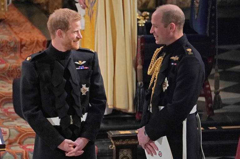 Prince Harry and Prince William at St George's Chapel on May 19, 2018