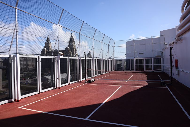 The cruise has its own tennis court for practicing your backhand on the open seas