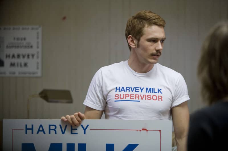 <p>In 2008, James Franco showed off his versatility in the biographical film Milk. Starring alongside Sean Penn, Josh Brolin, and Emile Hirsch, James played the boyfriend to Penn's lead character "Harvey". The film received outstanding reviews, and James won a Best Supporting Actor award for his role!</p>