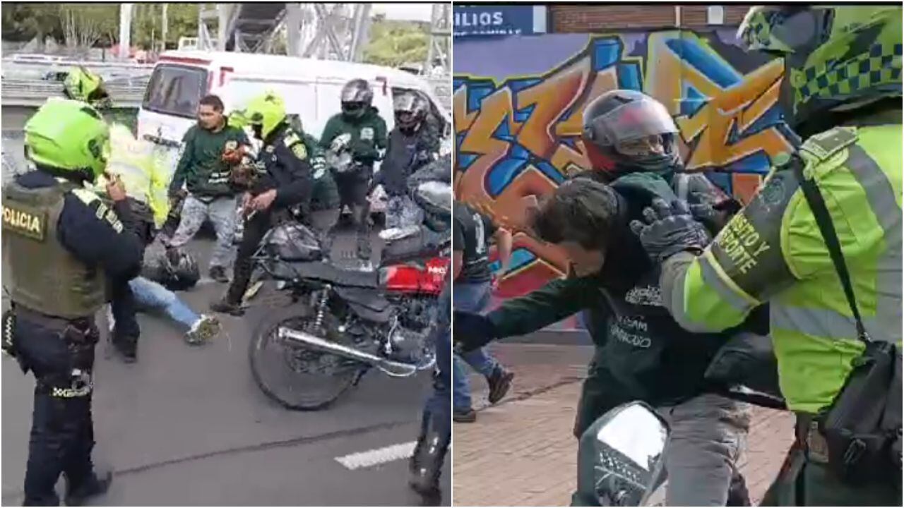 regresa la movilidad a la calle 80 con avenida 68, en bogotá, tras bloqueos de motociclistas que se enfrentaron con la policía