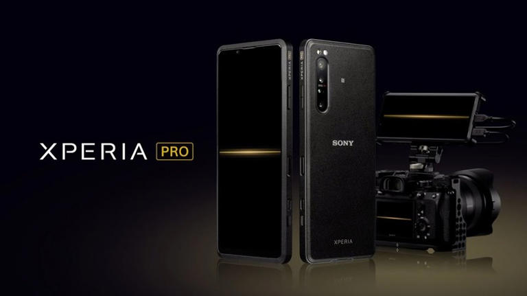 The Sony Xperia Pro smartphone and a Sony Alpha series camera
