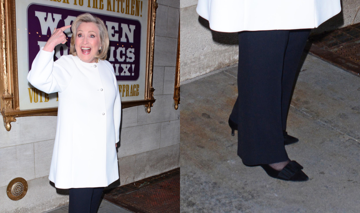 Hillary Clinton Rewears Bow-Embellished Shoes for ‘Suffs' Opening Night