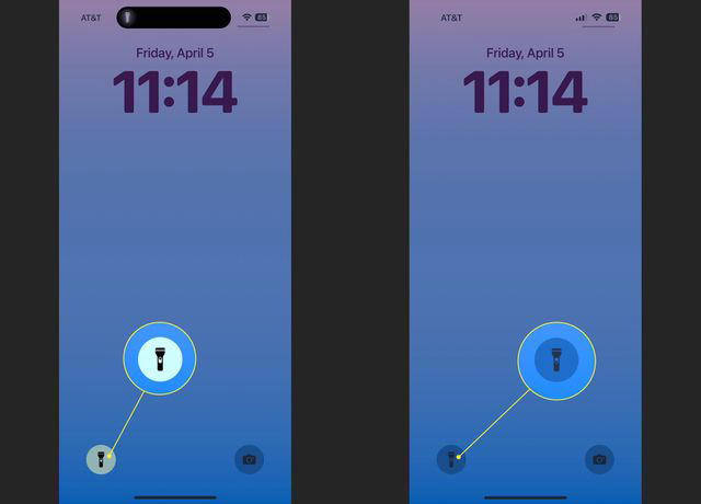Turning off the flashlight from an iPhone lock screen
