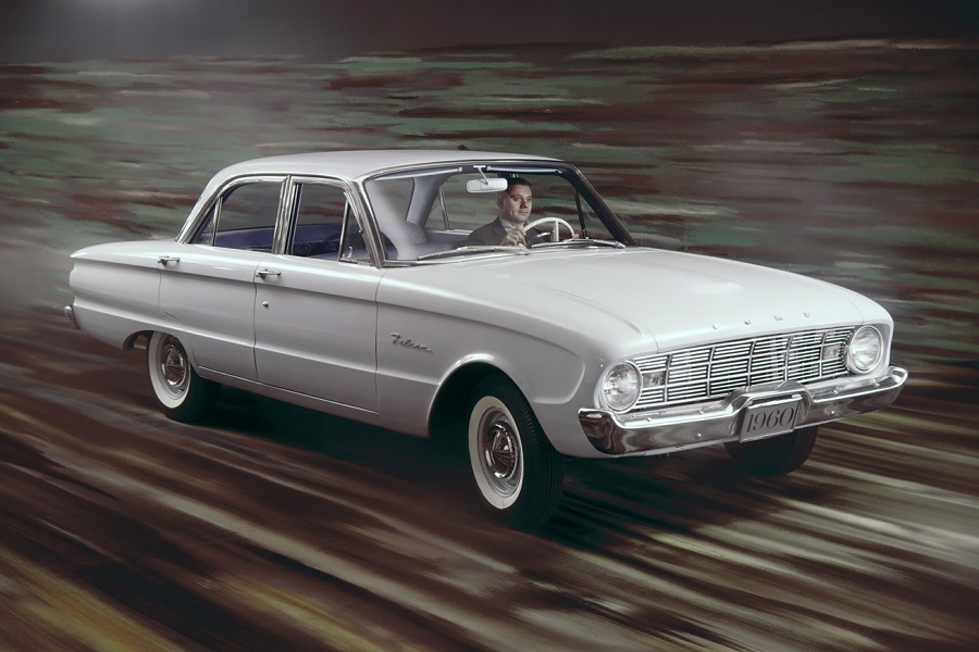<p>Ford’s answer to the <strong>Chevrolet Corvair</strong> was the Falcon, a compact model launched for the 1960 model year. Buyers could choose between two- and four-door saloons and two- and four-door estates. Every body style was available only with a straight-six engine, though the Falcon’s mechanical layout was far more conventional than the Corvair’s. <strong>435,676 units</strong> were sold during the 1960 model year, a figure that illustrated a growing demand for smaller, more efficient cars across the US. Not much celebrated today, the Falcon would nonetheless provide a platform for a legendary car, as we'll see shortly...</p>