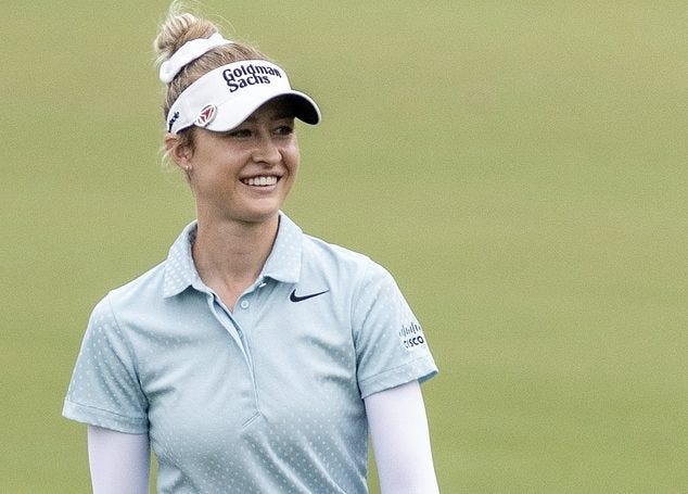 nelly korda leads chevron while amateur lottie woad, who just won at augusta national, sits three shots back