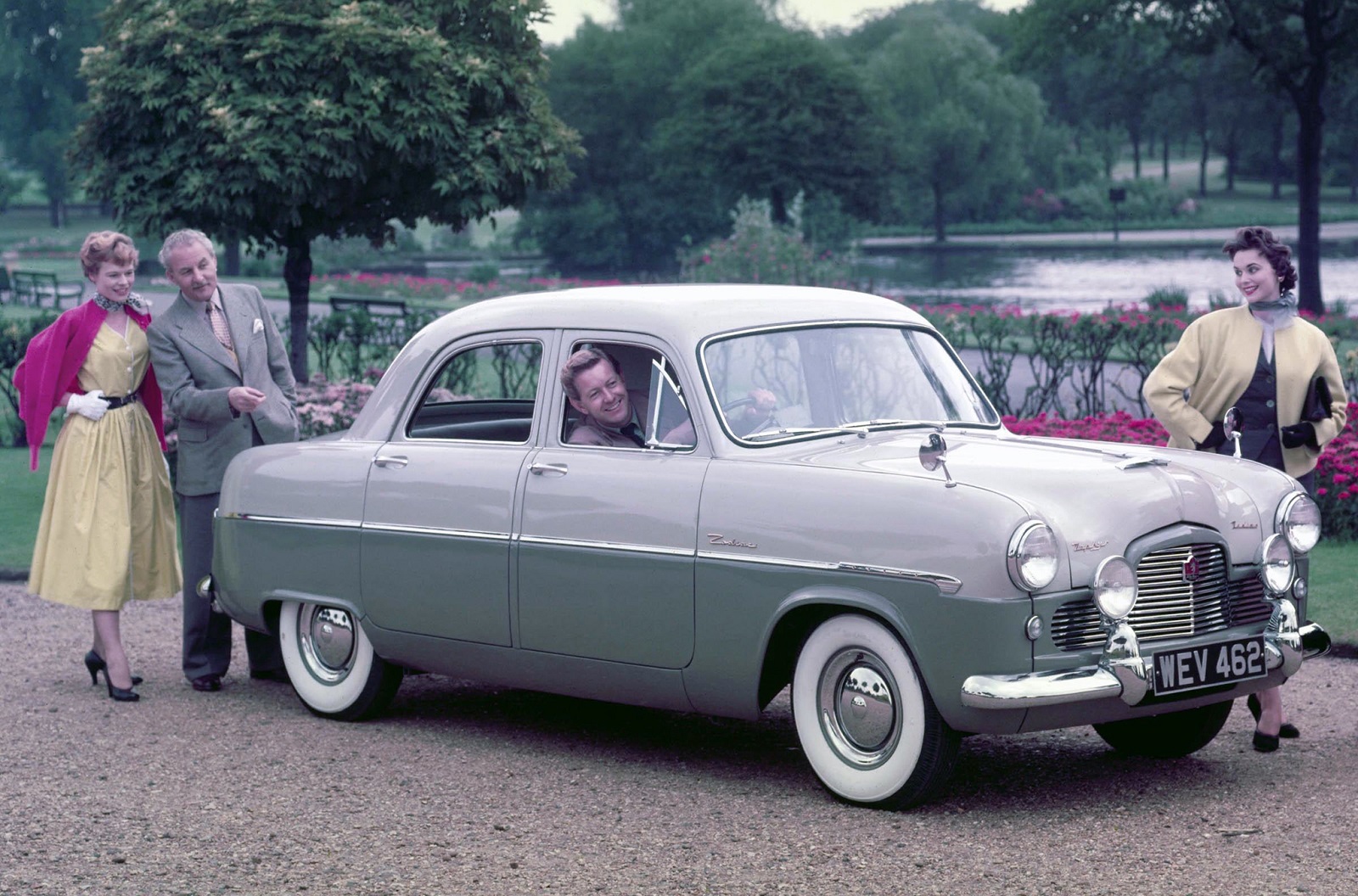 <p>British-made Ford models, like the <strong>Anglia</strong> and the <strong>Prefect</strong>, began trickling into America after World War II. While none were as popular as American-designed cars, they amassed a following because they were small, robust cars from a trusted name. Around <strong>3223 units</strong> were sold in 1948. Ford released the <strong>Consul</strong> in 1951, and it launched the six-cylinder-powered <strong>Zephyr</strong> (pictured) the following year.</p><p>Sales increased to <strong>33,472 units</strong> in 1958, which represented <strong>approximately 11%</strong> of the cars built by Ford of Britain that year. Demand for saloons was high enough for Ford to justify selling two distinctly different line-ups. Ford sent about <strong>10,200</strong> British-built cars to America in 1970. Sales ended before the 1971 model year.</p>
