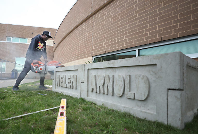 Buchtel masonry students give back to APS, Helen Arnold CLC with new ...