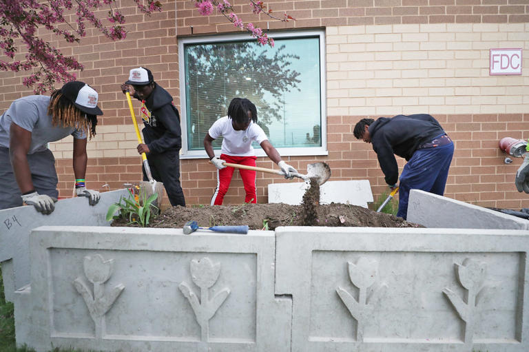 Buchtel masonry students give back to APS, Helen Arnold CLC with new ...