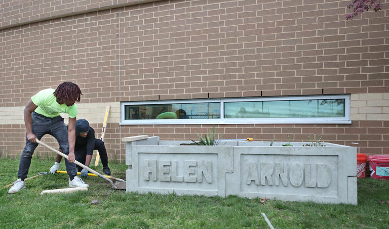 Buchtel masonry students give back to APS, Helen Arnold CLC with new ...