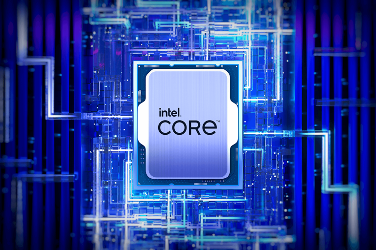 A render of an Intel Core CPU.