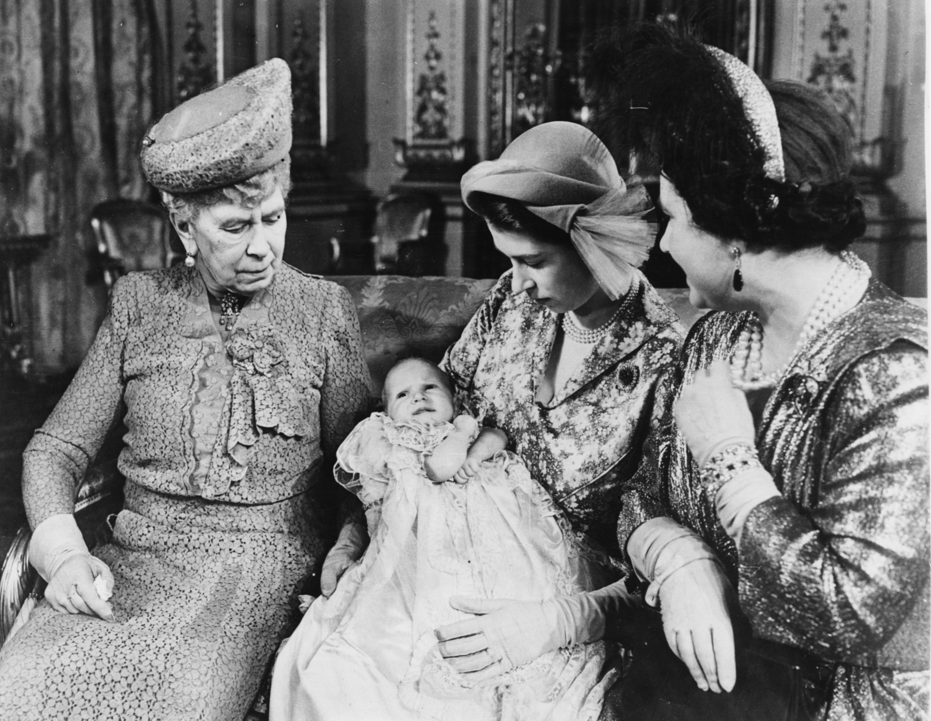 Princess Elizabeth holds her baby daughter Princess Anne after her christening. Queen Elizabeth and Queen Mary look on proudly.<p><a href="https://www.msn.com/en-au/community/channel/vid-7xx8mnucu55yw63we9va2gwr7uihbxwc68fxqp25x6tg4ftibpra?cvid=94631541bc0f4f89bfd59158d696ad7e">Follow us and access great exclusive content every day</a></p>