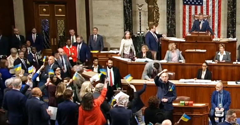 WATCH: Democrats Admonished For Cheering, Waving Ukrainian Flags After ...