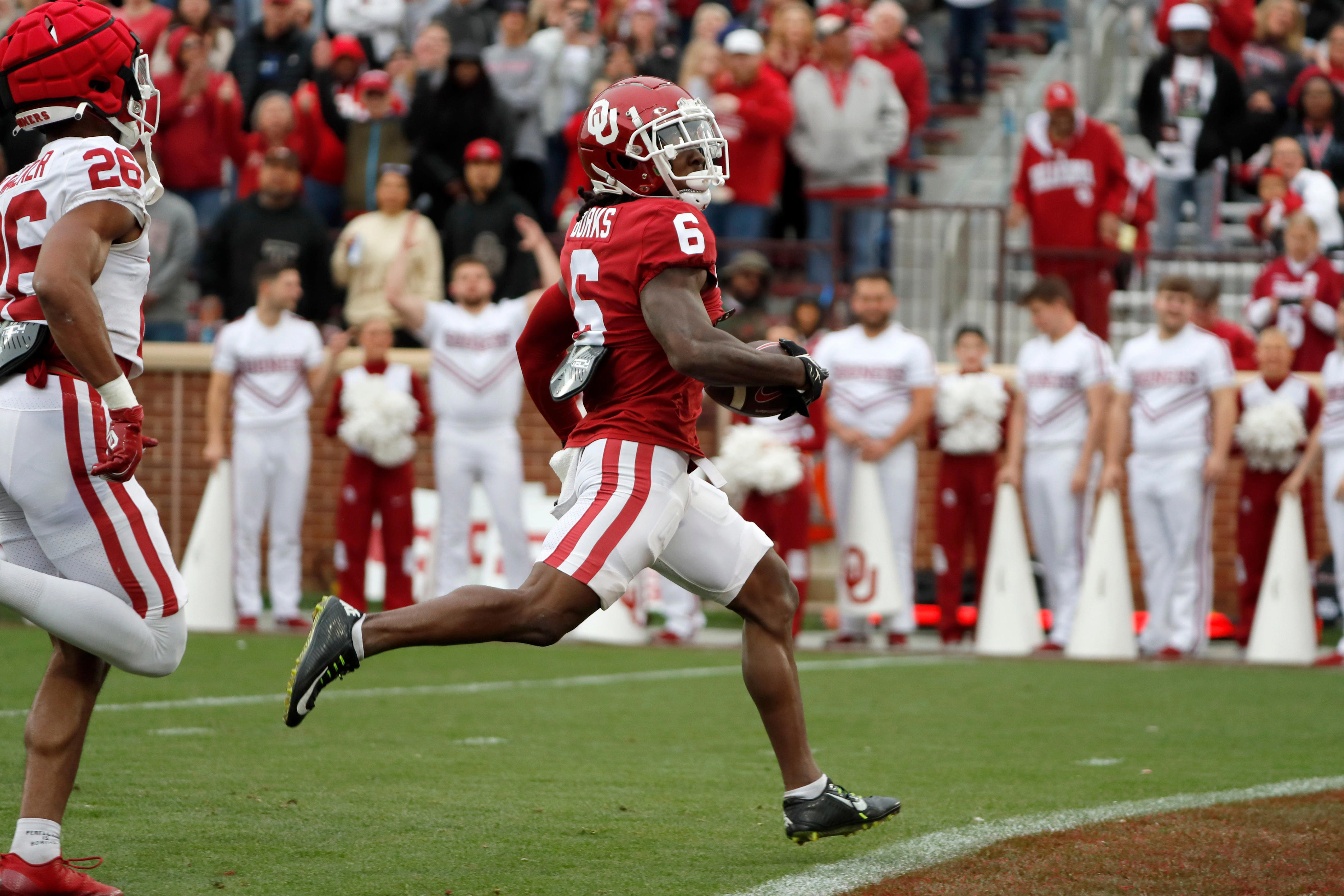 Watch Deion Burks Haul In Two Touchdowns In OU Football's Spring Game