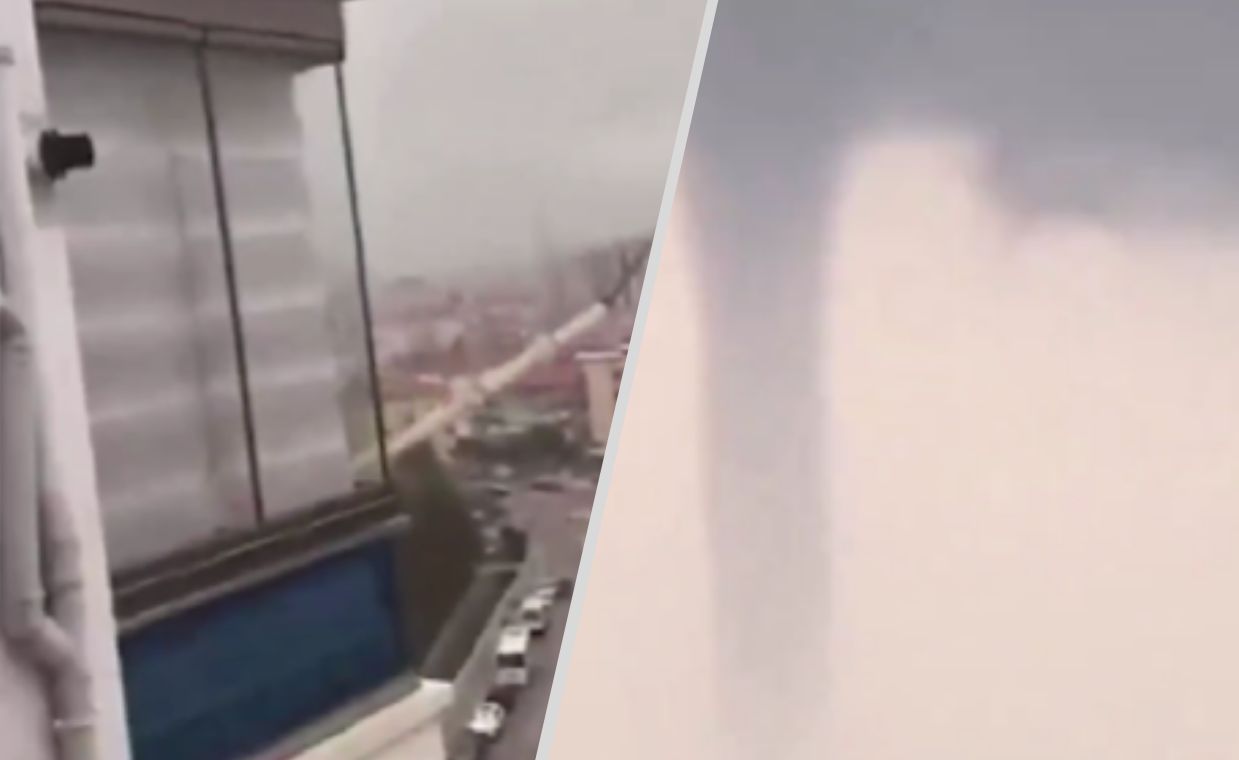 potężna burza w turcji. zawalił się minaret w środku miasta