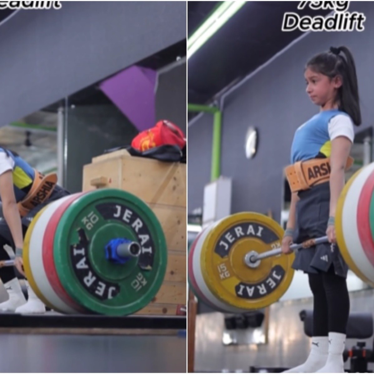 niña de 9 años establece récord en levantamiento de pesas, levantando más del triple de su peso corporal
