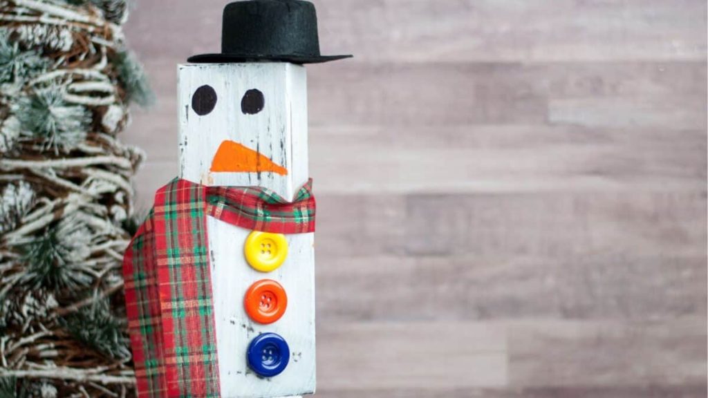 <p>Scrap 4X4s make the cutest stackable snowman! Your child will love decorating them with buttons and faces. <a href="https://www.anikasdiylife.com/diy-wood-block-snowman/">Tutorial to make a block snowman here.</a></p>
