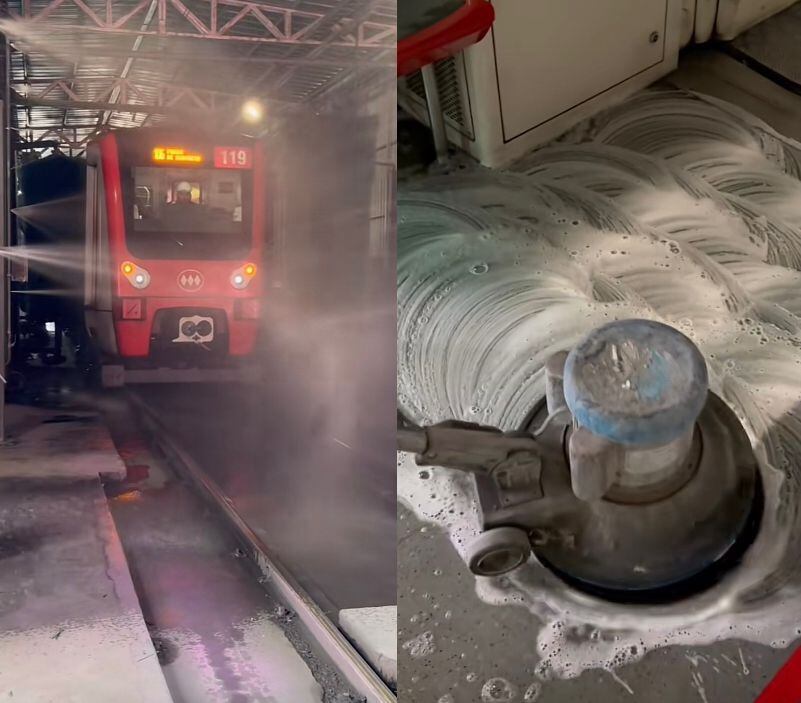 usuarios alucinaron con video que muestra cómo lavan el metro de santiago: “¿cada cuánto tiempo hacen esto?”