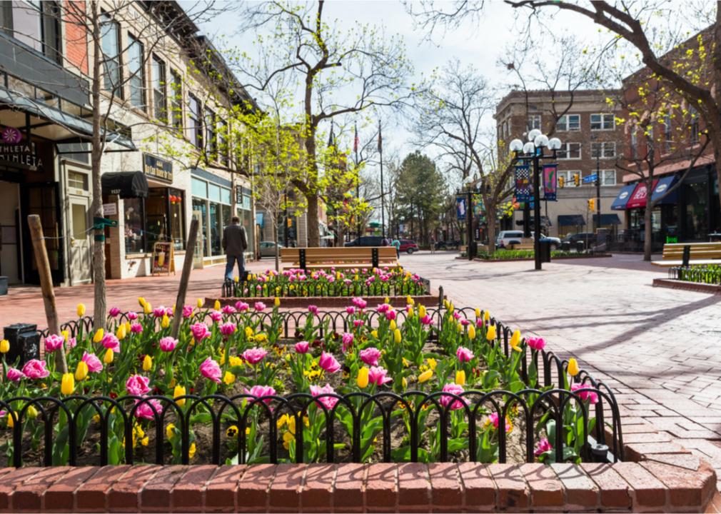 <p>After the end of the ski season, tourism in Colorado dies down until summer, but spring is a great time to visit. Average high temperatures range from the mid-50s to the low-60s (ideal for hikers) and flowers are everywhere. Take time to admire the tulips at Boulder's Pearl Street Mall.</p>
