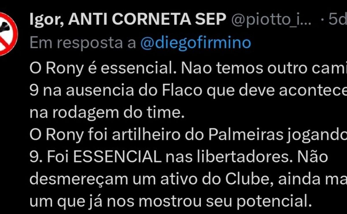 rony, do palmeiras, pode recusar o grêmio e fechar com time inusitado no meio do ano