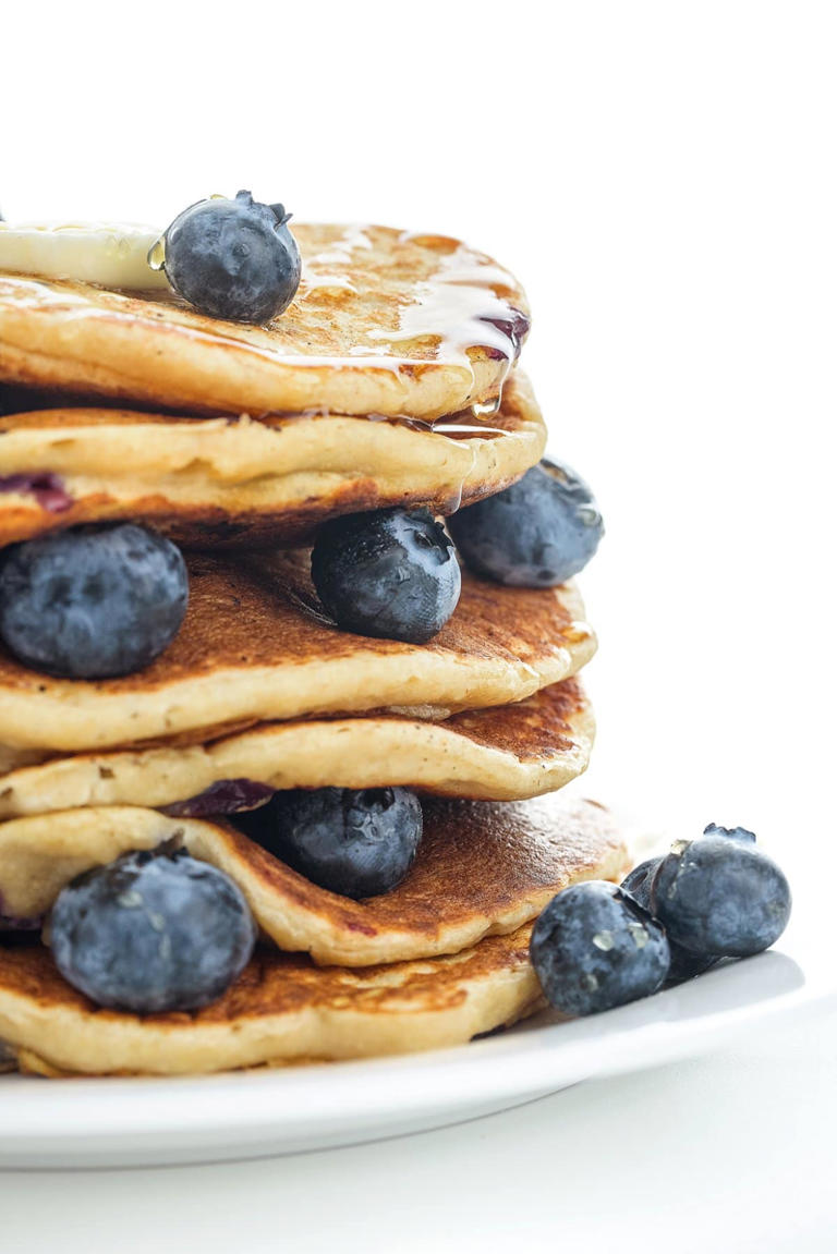 Blueberry Banana Ricotta Pancakes