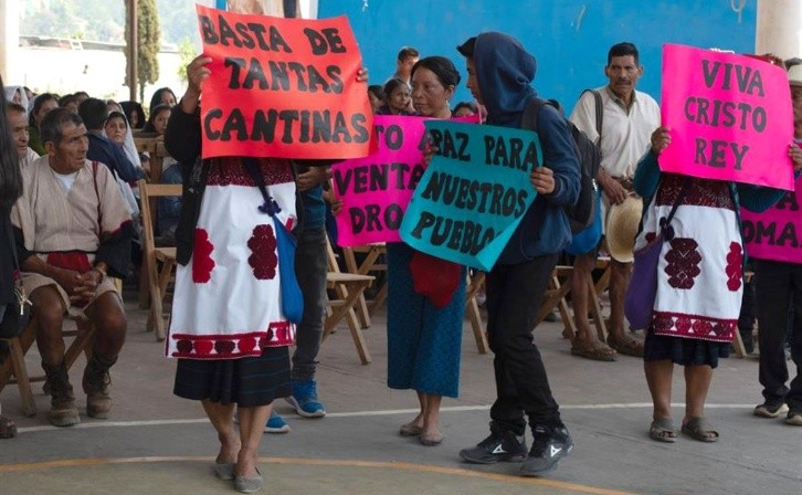 indígenas protestan por un alto al narcotráfico en chiapas