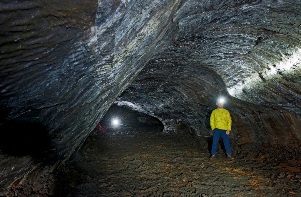 Thousands of years ago, people lived inside a massive lava tube