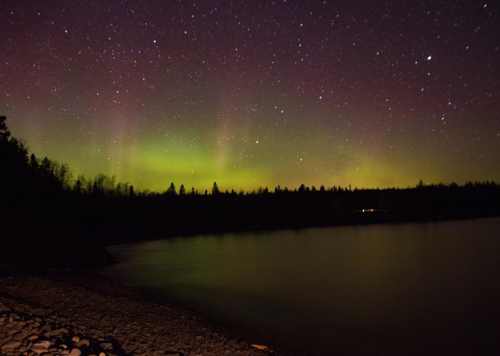<p>It's safe to say spots all along Lake Superior are great for viewing the aurora in the lower 48 because Duluth, Minnesota, is another place that gives visitors a good chance to see the northern lights.</p>  <p>Duluth is to the west of Wisconsin's and Michigan's viewing areas but sits at roughly the same latitude, which means chances for seeing the northern lights go up when there's increased solar activity. Duluth has prime places to see the northern lights, including Hawk Ridge, White Sky Rock, and Little Stone Lake.</p>
