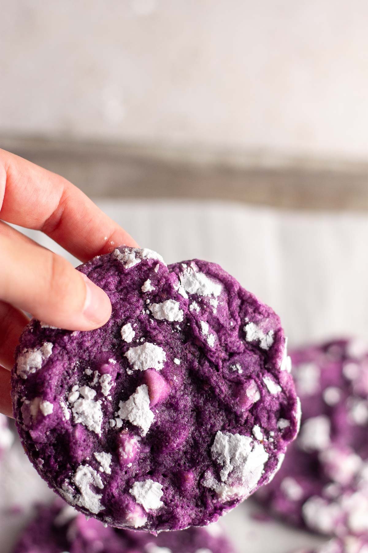 Soft Chewy White Chocolate Chip Ube Crinkles Recipe