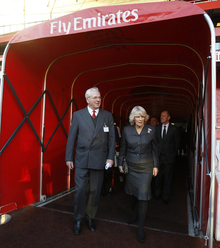 Sir Chips Keswick with the then Duchess of Cornwall in 2012 at the Emirates Stadium - Shutterstock
