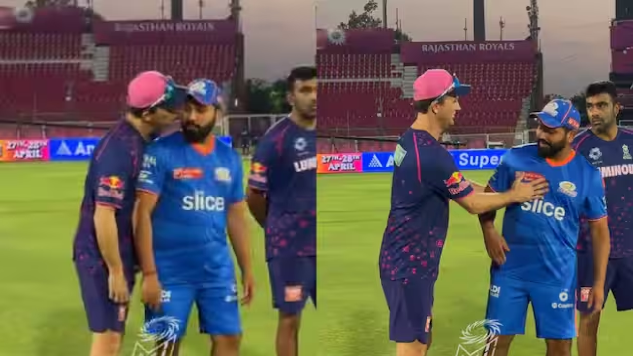 rohit sharma hugs yashasvi jaiswal after rajasthan royals beat hardik pandya-led mi by 9 wickets – watch