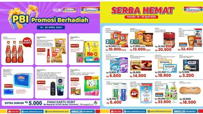 katalog promo alfamart indomaret hingga 30 april 2024: beli rinso gratis indomie,buavita rp8.500