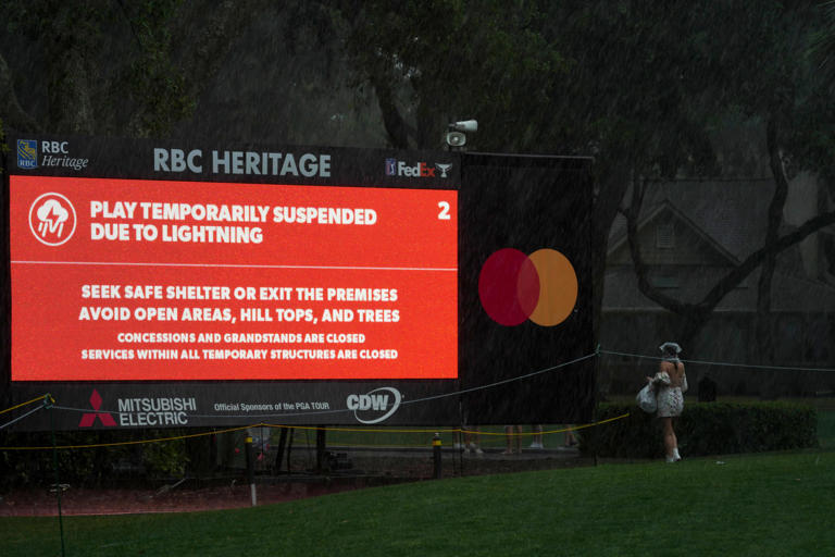 Sunday's final round of 2024 RBC Heritage suffers lengthy weather delay