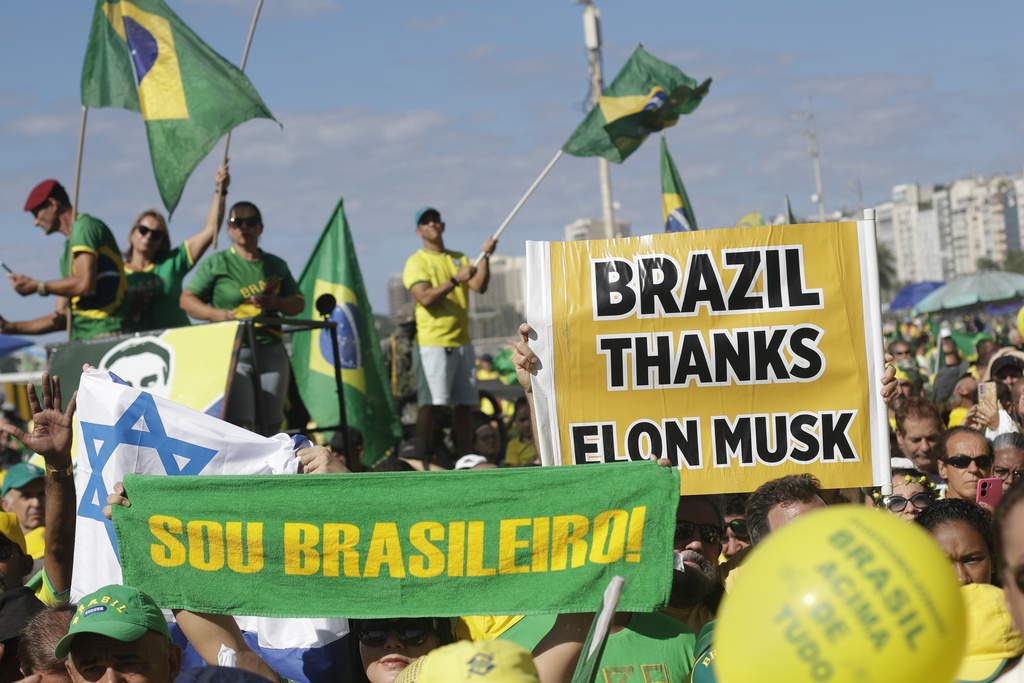 brasileños conservadores elogian a musk durante mitin en apoyo del expresidente bolsonaro