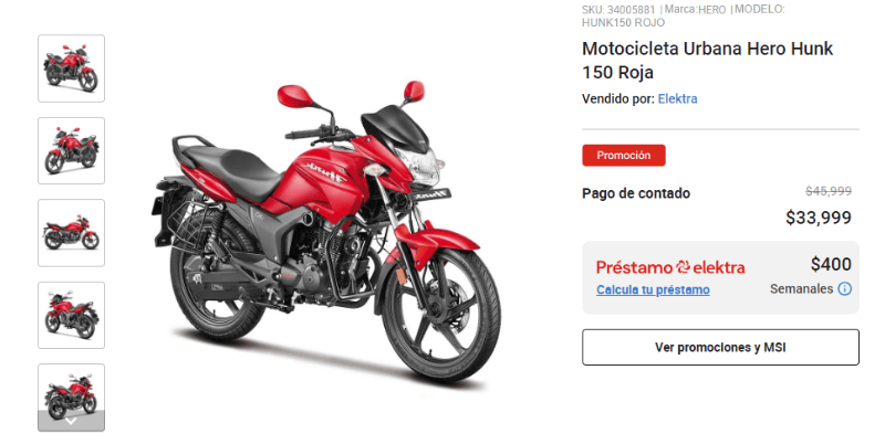 ¡no es italika! esta la moto que salinas pliego vende con 12 mil pesos de rebaja | precio