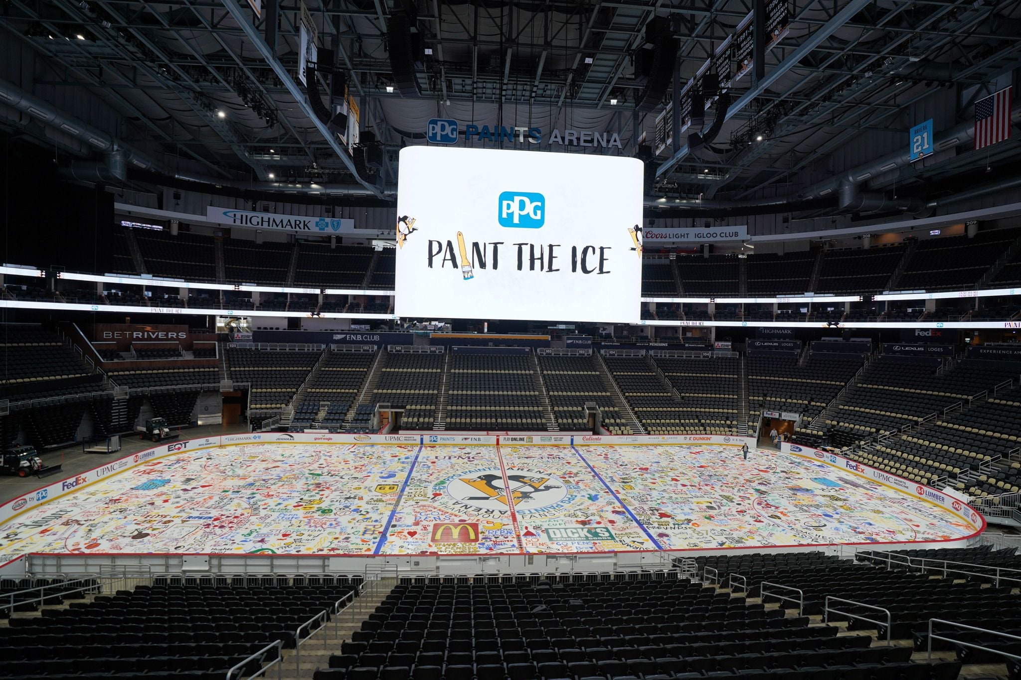 Pittsburgh Penguins Season Ticket Holders Paint Ice At PPG Paints Arena ...