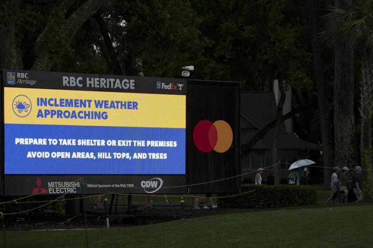 PGA's RBC Heritage final round suspended after weather delay