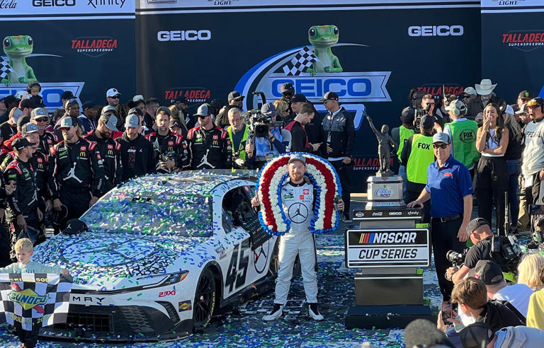 Tyler Reddick survives last lap chaos and wins at Talladega