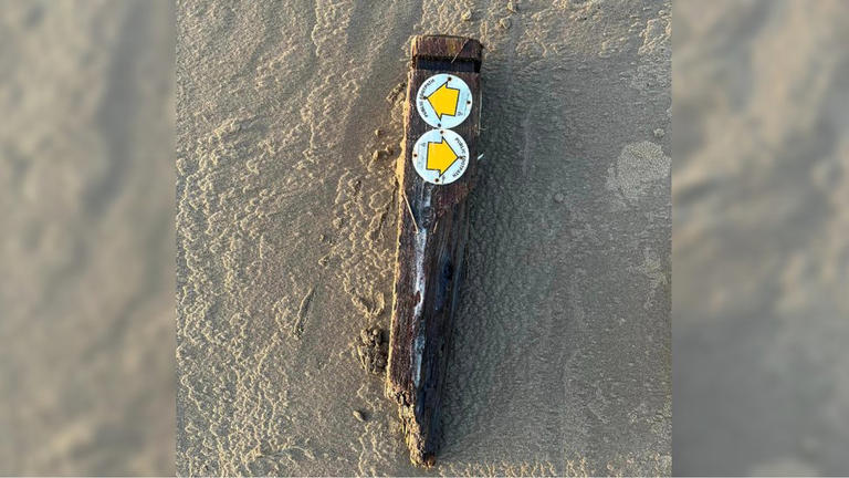 The signpost floated down the River Severn for more than a hundred miles