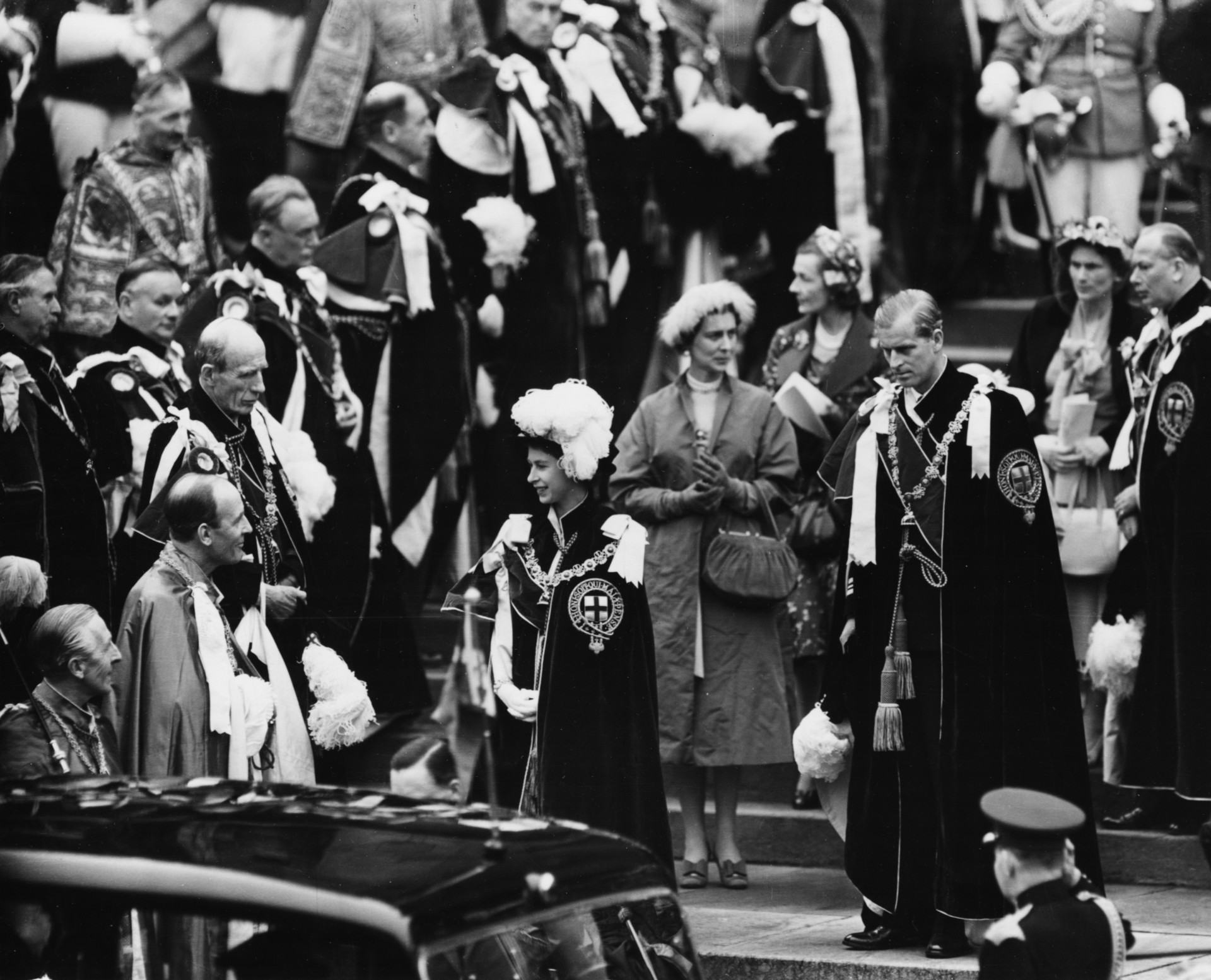Queen Elizabeth II and Prince Philip in Garter robes after a ceremony when the King of Denmark was knighted. <p><a href="https://www.msn.com/en-nz/community/channel/vid-7xx8mnucu55yw63we9va2gwr7uihbxwc68fxqp25x6tg4ftibpra?cvid=94631541bc0f4f89bfd59158d696ad7e">Follow us and access great exclusive content every day</a></p>