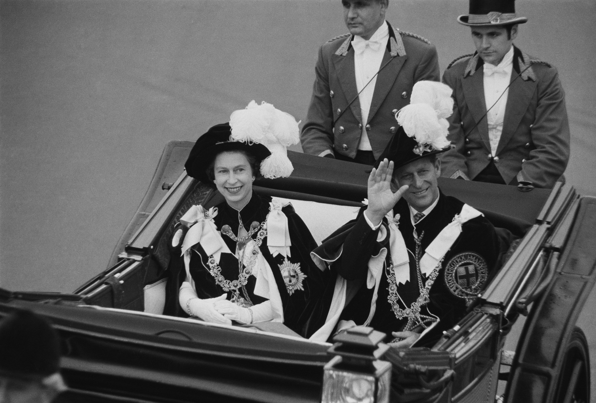 The Duke of Edinburgh and Queen Elizabeth II wave to crowds during the Garter Procession at Windsor Castle.<p>You may also like:<a href="https://www.starsinsider.com/n/444700?utm_source=msn.com&utm_medium=display&utm_campaign=referral_description&utm_content=705778en-za"> Oldest food discoveries from around the world</a></p>