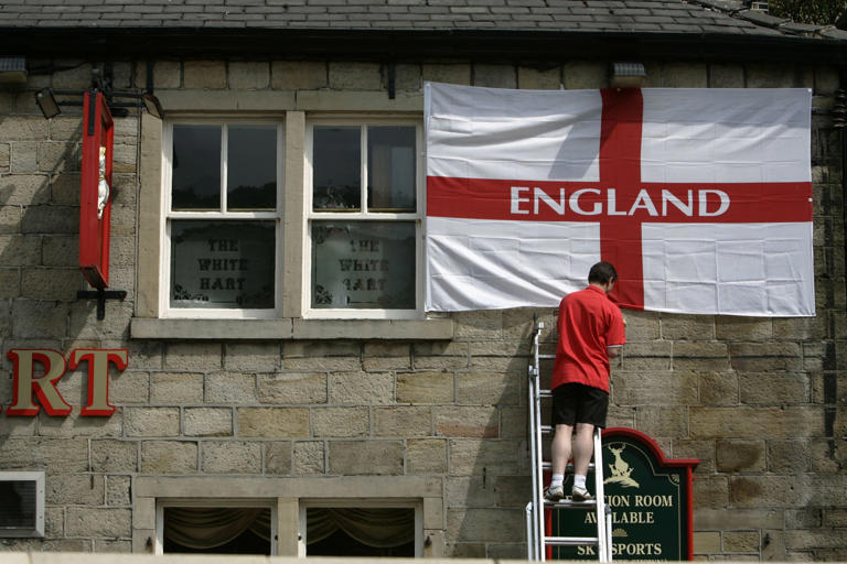 You can expect to see more St George's flags than usual flying across England this weekend (Photo: Getty)