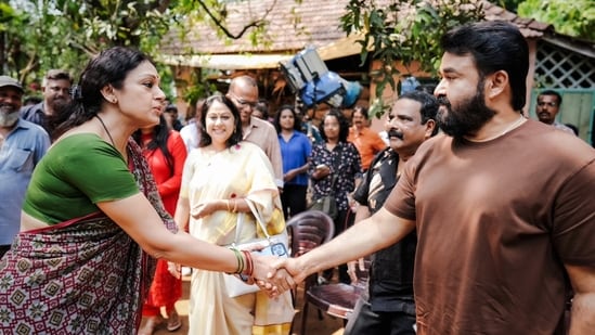 mohanlal reunites with shobana for his 360th film directed by tharun moorthy. see new pics