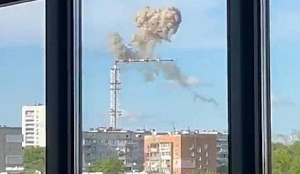 TV Tower Collapses During Russian Bombing Raid On Ukraine's Kharkiv