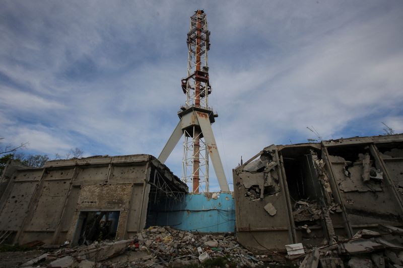 tv tower collapses in ukraine's kharkiv after russian missile attack