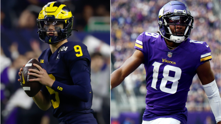 vikings draft rumors 2024: trade winds swirl around first-round pick, justin jefferson contract extension